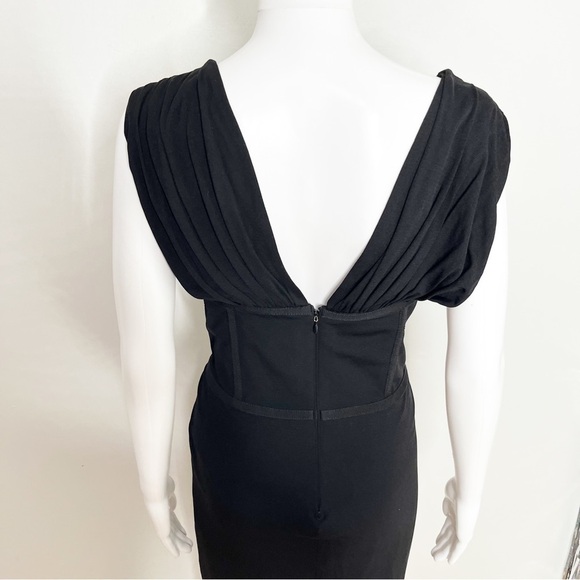 Giambattista Valli Black Empire Corset Waist Midi Formal Dress Black Tie Medium - Picture 7 of 10